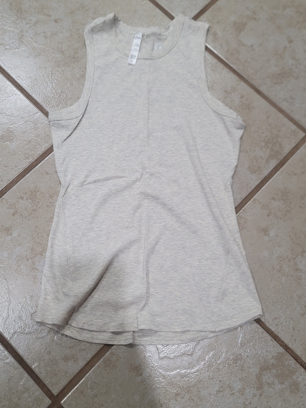 ZYIA Ribbed Tank Top in Light Oatmeal